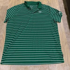 New York Jets Nike NFL On Field Dri-Fit Polo Men's Green White Used